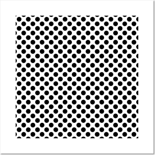 black and white polka dot pattern Posters and Art